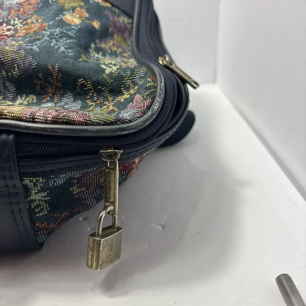 Vintage Jaguar Tapestry Weekender Travel Bag & Tote Purse Set JCPenney Floral